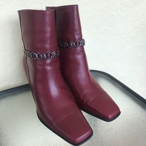 Markon Whitney ox blood red leather ankle boots 9M